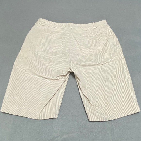 L-RL Active Set Women XL White Polo Shirt Beige Stripe Shorts Golf Tennis - Picture 10 of 12